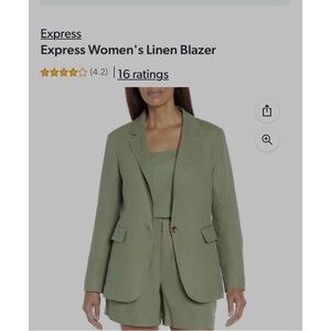 Express Women's Moss green Olive Linen Blazer size large